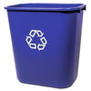 Recycling Wastebasket, Blue, 28-1/8-Qts.