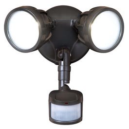 LED Security Light, Twin Head, 180-Degree Motion, Bronze