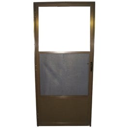 Storm Door, Self-Storing Screen, Bronze Aluminum, 32 x 80 x 1-In.