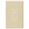 Wall Plate Covers Duplex Outlets, 1-Gang, Phenolic, Ivory