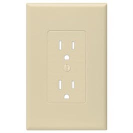 Wall Plate Covers Duplex Outlets, 1-Gang, Phenolic, Ivory