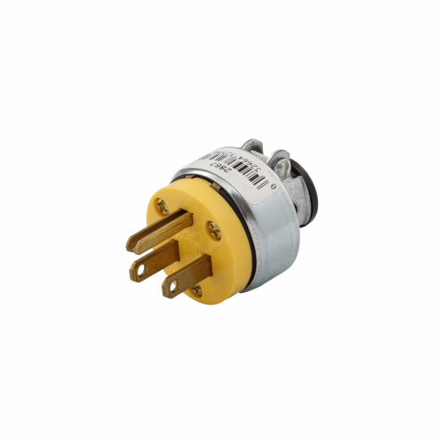 Eaton Cooper Wiring Straight Blade Plug 15A, 125V Yellow (125V, Yellow)