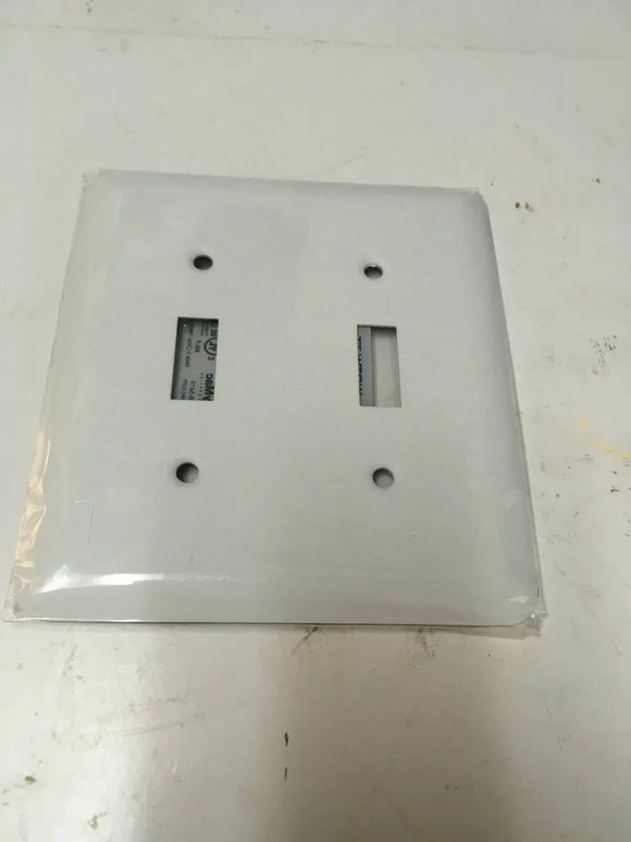 TayMac 364 849 Double Toggle Wall Plates Metal Jumbo White Smooth (White)