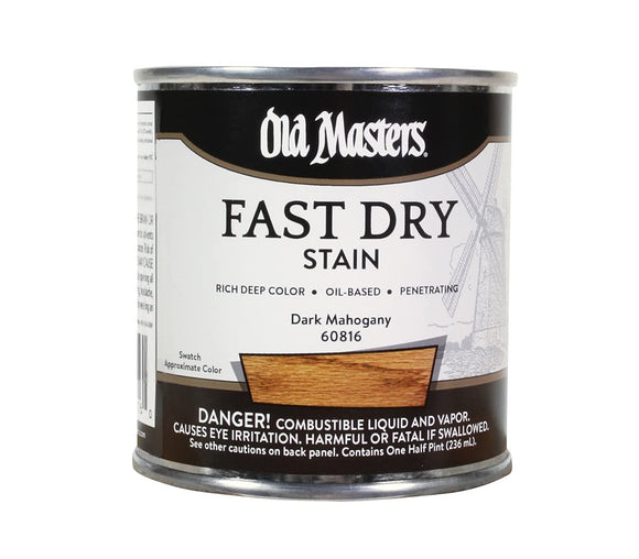 Old Masters 60816 Fast Dry Stain, Dark Mahogany ~ 1/2 pint