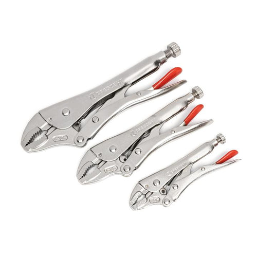 Crescent 3 Pc. Curved Jaw Locking Pliers with Wire Cutter Set