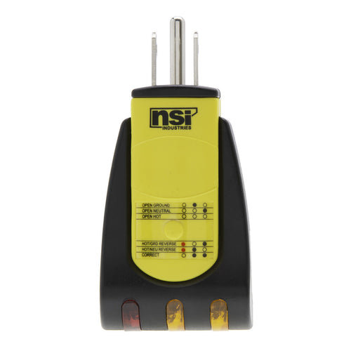 NSI Industries TES-122 Receptacle Analyzer Tester, Electrical Junction Box Wiring Analyzer