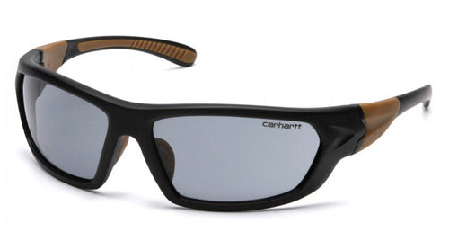 Pyramex Carharrt Carbondale Gray Lens with Black/Tan Frame (capture clam) (Black/Tan)