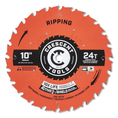 Crescent 10 x 24-Tooth Ripping Circular Saw Blade (10 x 24-Tooth)