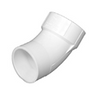 Charlotte Pipe 6 in. PVC DWV 45-Degree Spigot x Hub Street Elbow Fitting, White 00323 1600HA