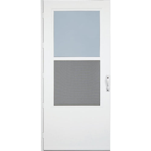 Larson Life-Core DuraTech 36 In. W x 80 In. H x 1 In. Thick White Self-Storing Storm Door