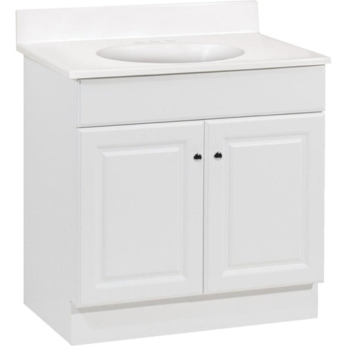 Continental Cabinets Richmond White 30-1/2 In. W x 35-1/4 In. H x 18-1/2 In. D Vanity with Cultured Marble Top