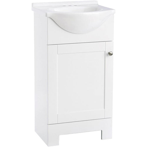 Continental Cabinets European White 18 In. W x 33-1/2 In. H x 12-1/2 In. D Vanity with Cultured Marble Top