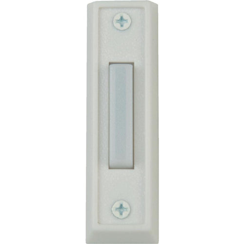 IQ America Wired White Metal Lighted Doorbell Push-Button