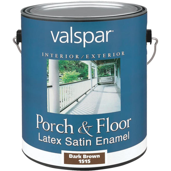 Valspar 1 Gal. Dark Brown Self Priming Latex Satin Porch & Floor Enamel