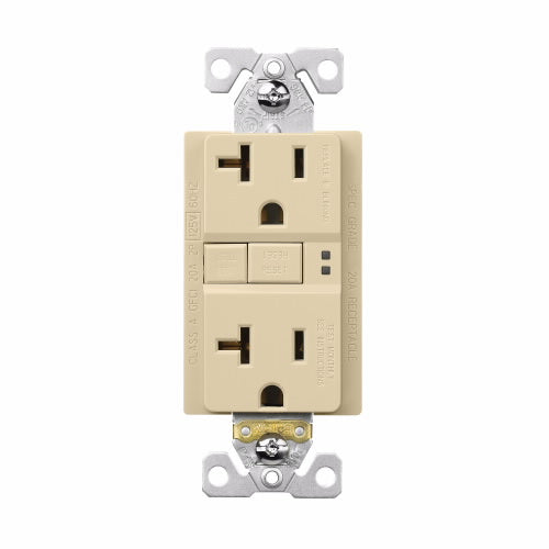 Eaton Cooper Wiring GFCI Receptacle 20A, 125V Ivory (Ivory, 125V)