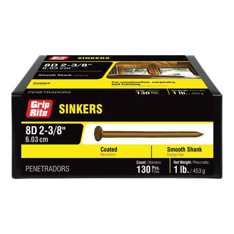 PrimeSource Grip-Rite® Sinker Nails (3-1/4 L - 25# Box)