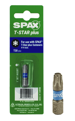 SPAX® Power Lags T30 x 1 in. T-Star Washer Driver Bit Steel (T30 x 1)