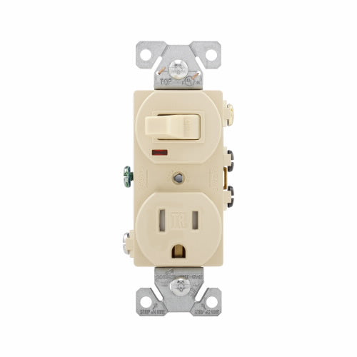 Eaton Cooper Wiring Commercial Grade Combination Switch 15A, 120V Ivory (Ivory, 120V)