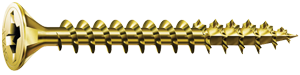 SPAX® Flat Head Unidrive Screw, Yellow Zinc, Standard Thread #8 x 1-1/4 in. (#8 x 1-1/4)