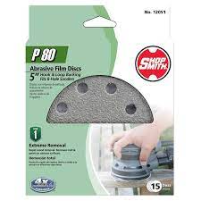 Shopsmith 5-Inch Hook & Loop 8 Hole Sanding Discs 80 Grit