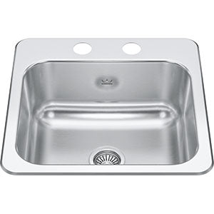 Kindred Creemore Collection 15 Drop In Single Bowl Stainless Steel Bar / Prep Sink