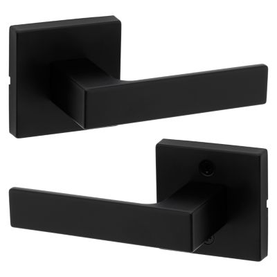 Kwikset Singapore Lever (Square) - Hall/Closet, Matte Black