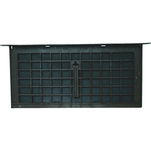 Witten PMD-1 8 In. x 16 In. Black Manual Foundation Ventilator with Damper and Lentil