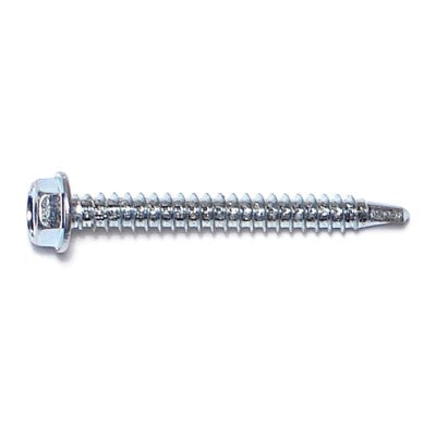 Monster Fastener Zinc Plated Steel Hex Washer Head Self-Drilling Screws
