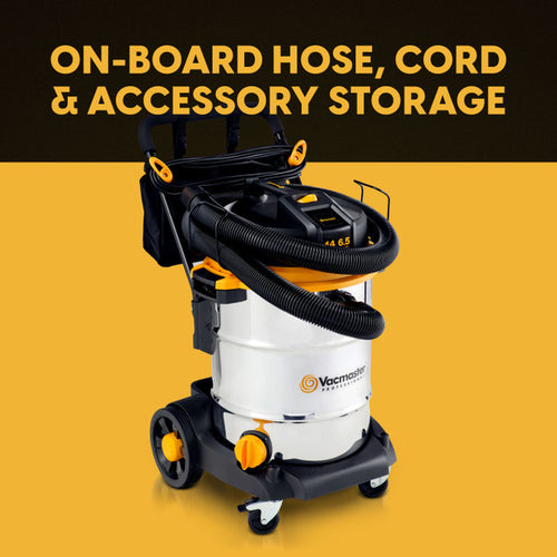 Vacmaster 14-Gallon* 6.5 Peak HP† Stainless Steel Wet/Dry Vacuum Beast Series™ VJE1412SW 0201