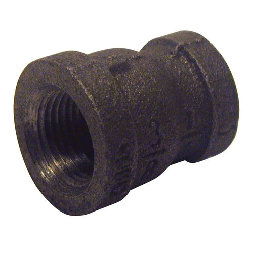B & K Industries Black Reducing Coupling 150# Malleable Iron Threaded Fittings 1 1/2 x 1 1/4
