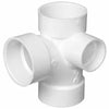 Charlotte Pipe 3 in. x 3 in. x 3 in. x 2 in. DWV PVC Sanitary Tee with Right