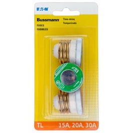 Plug Fuse, Type TL, Time Delay, Assorted Amps, 3-Pk.