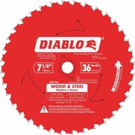 Circular Saw Blade, Wood & Metal, 7-1/4 x 36T