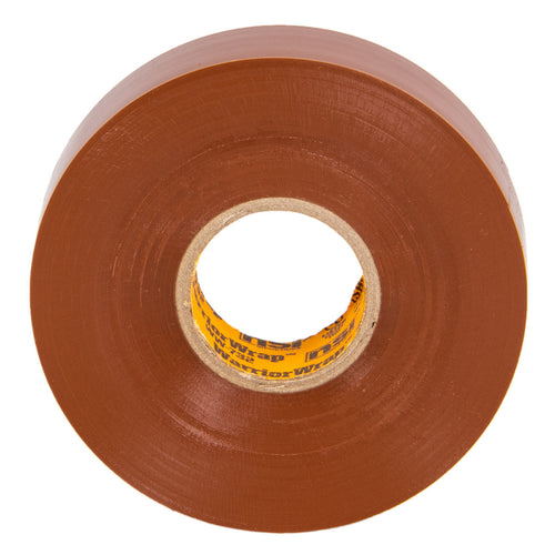 NSI Industries WW-732-BN WarriorWrap Premium Medium 3/4 in. x 66 ft. 7 mil Vinyl Electrical Tape, Brown