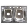 Brokering Solutions Sinks 22” Stainless Steel Sink - Double Bowl Top Mount - SS33228