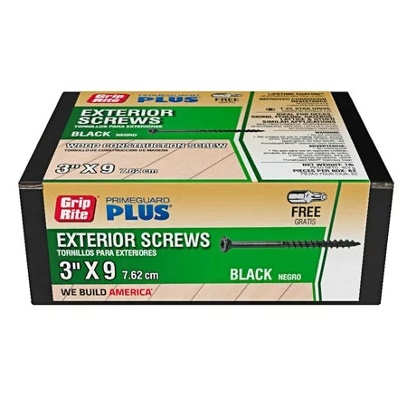 Grip-Rite® Premium Exterior Coated Screws #9 x 3 in. Black