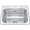 Kindred Creemore Collection 15 Drop In Single Bowl Stainless Steel Bar / Prep Sink