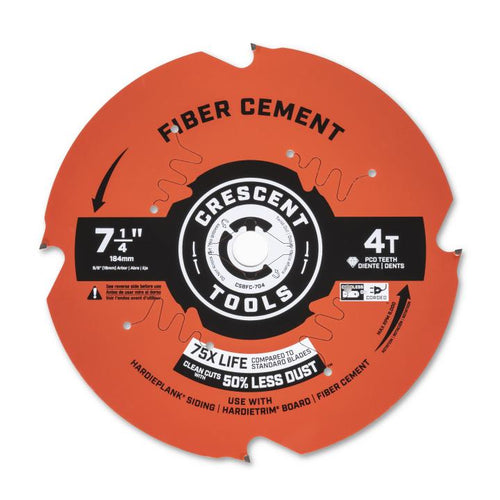 Crescent 7-1/4 x 4-Tooth Fiber Cement Circular Saw Blade