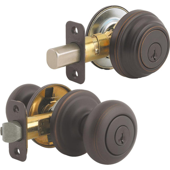 Kwikset Signature Series Venetian Bronze Deadbolt and Door Knob Combo