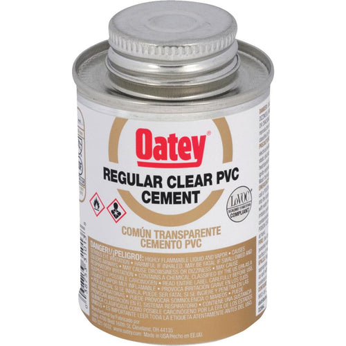 Oatey 4 Oz. Regular Bodied Clear PVC Cement