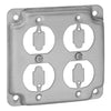 Thomas & Betts  4 Steel Square Box Surface Cover, 2-Duplex Flush Receptacles