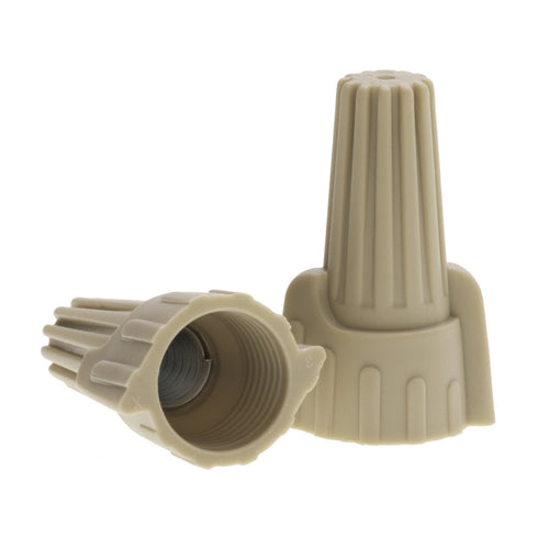 NSI Industries WWC-T-C Easy-Twist Winged Wire Connector, Standard Type, 22-8 AWG Wire Range, 300V, Tan - 100 Count