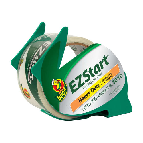 Duck® Brand EZ Start® Packing Tape with Dispenser - Clear, 1.88 in. x 30 yd. (1.88 x 30 yard, Clear)